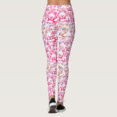 Stijger gezichtsontwerp roze leggings (Achterkant)