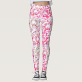 Stijger gezichtsontwerp roze leggings (Voorkant)