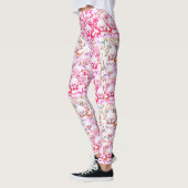 Stijger gezichtsontwerp roze leggings (Links)