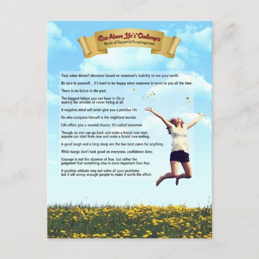 Stijging boven de uitdagingen van het leven — humo briefkaart (Voorkant)