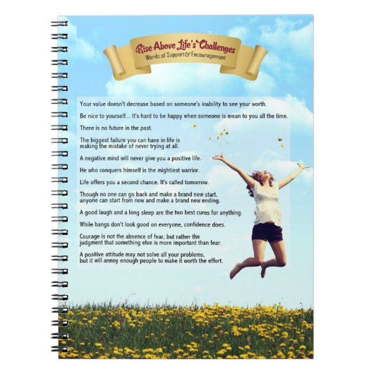 Stijging boven de uitdagingen van het leven — humo notitieboek (Voorkant)