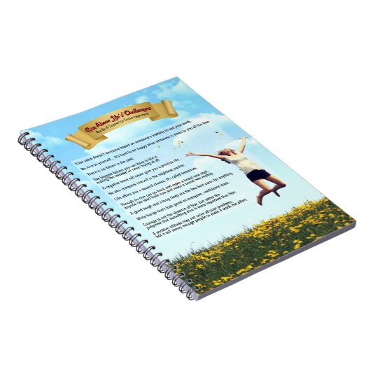 Stijging boven de uitdagingen van het leven — humo notitieboek (Rechterzijde)