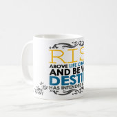 Stijging boven levensuitdagingen koffiemok (Voorkant links)