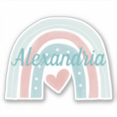 Stijging boven Monogram Bohemian Rainbow Sticker (Voorkant)