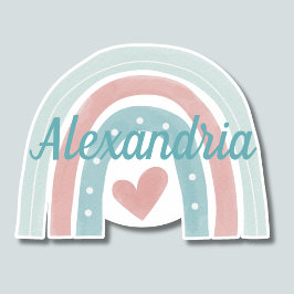 Stijging boven Monogram Bohemian Rainbow Waterdich Sticker