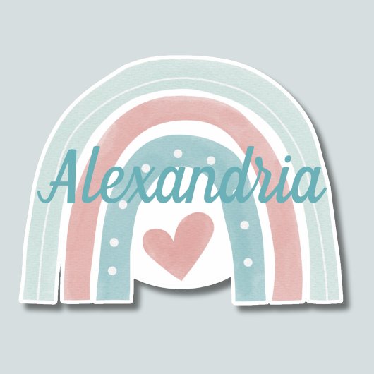 Stijging boven Monogram Bohemian Rainbow Waterdich Sticker