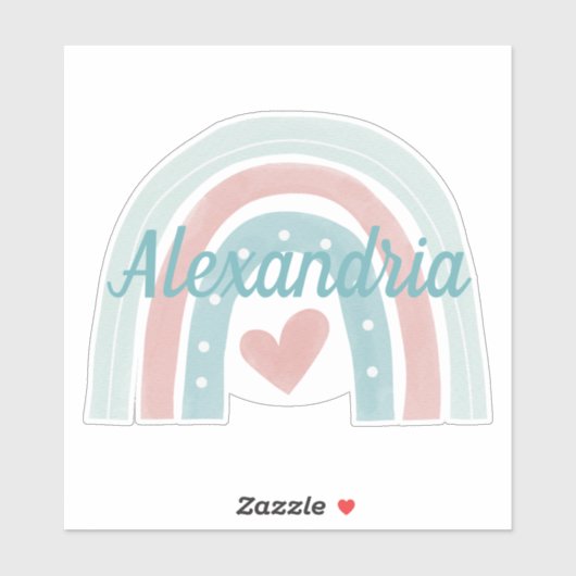 Stijging boven Monogram Bohemian Rainbow Waterdich Sticker (Vel)