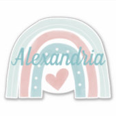 Stijging boven Monogram Bohemian Rainbow Waterdich Sticker (Voorkant)