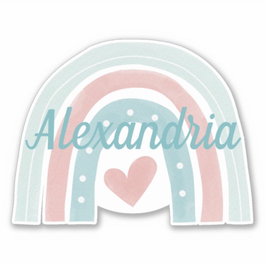 Stijging boven Monogram Bohemian Rainbow Waterdich Sticker (Voorkant)