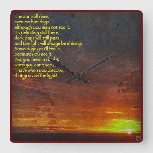 Stijging en grendel vierkante klok (Voorkant)