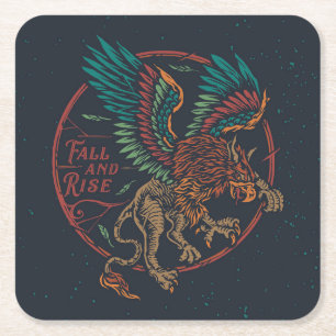 Stijging en Herfst van de Mythologische Griffin Kartonnen Onderzetters