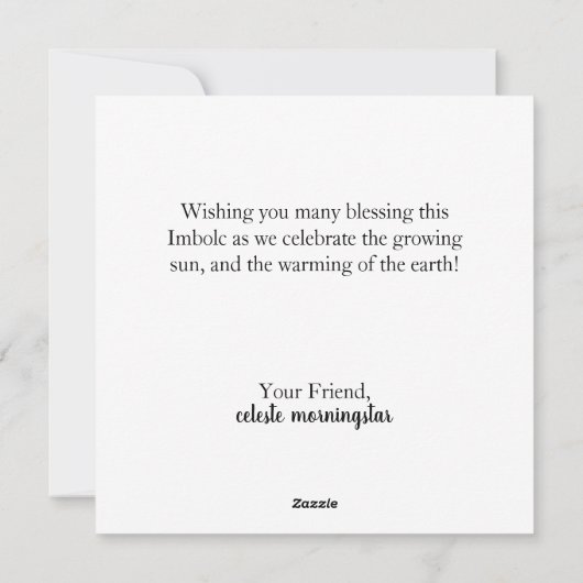 Stijging en schijn-imbollamp Natuurlijke Keltische Feestdagenkaart (Achterkant)