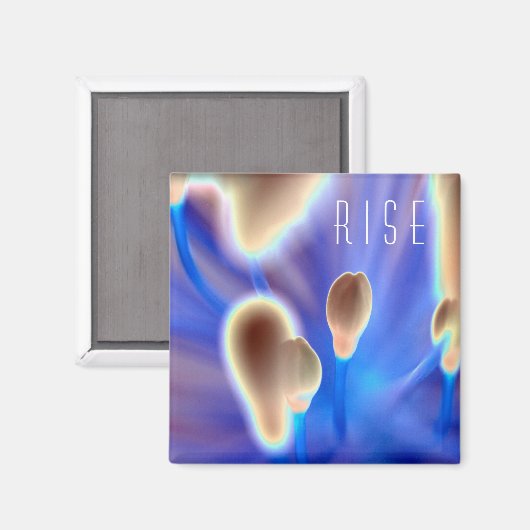 "Stijging" Floral Print Square Magnet (Voorkant / Achterkant)