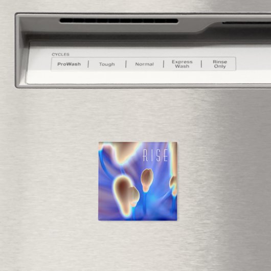 "Stijging" Floral Print Square Magnet (Insitu (Vaatwasser))