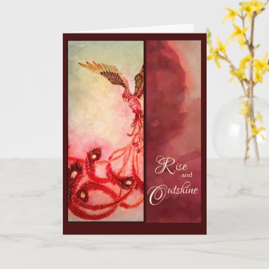 Stijging - het Wenskaart van Phoenix Kaart (Gele Bloem)