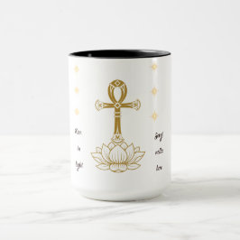 Stijging in Licht – Ankh & Lotus Tweetalige Spirit Mok