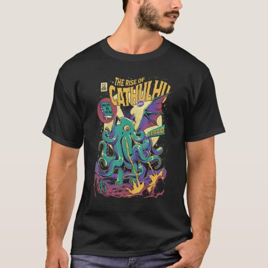 Stijging van Cathulhu Creepy Kitten Cthulhu Hallow T-shirt (Voorkant)