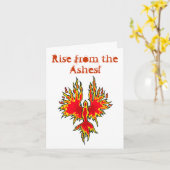 Stijging van de As - Phoenix Notecard Kaart (Gele Bloem)