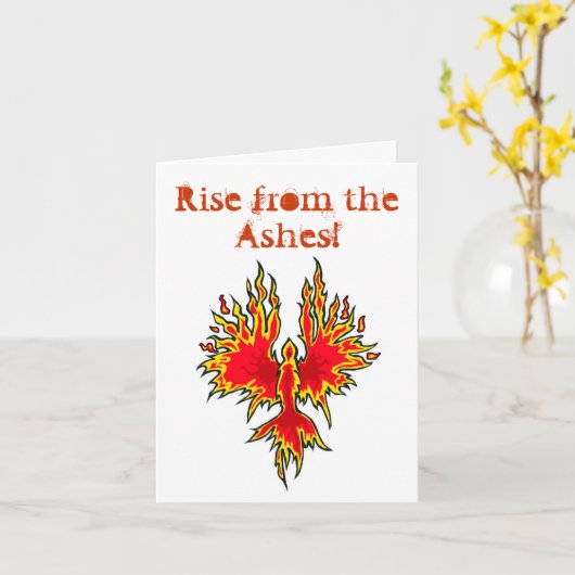 Stijging van de As - Phoenix Notecard Kaart (Gele Bloem)