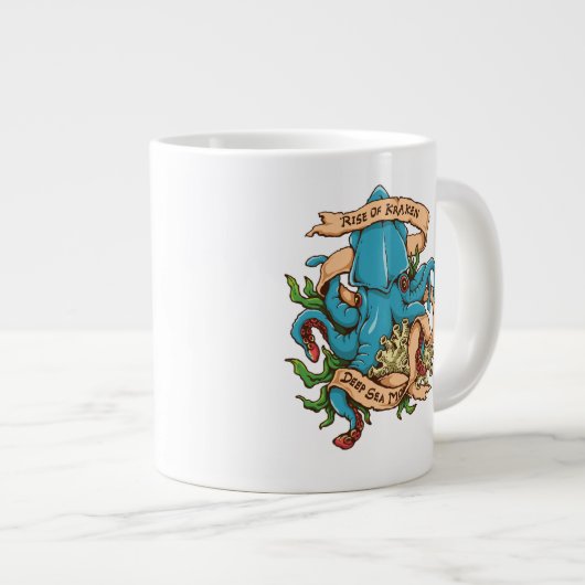 Stijging van de Kraken Monster Octopus Grote Koffiekop (Voorkant rechts)