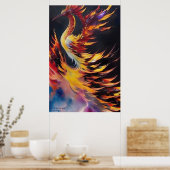 Stijging van de Phoenix - AI Fantasy Art Print (Keuken)