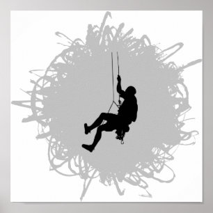 Stijgstijl van bergbeklimmen poster