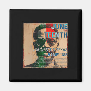 stijl 1865 Juneteenth Galveston Texas Blac Magneet