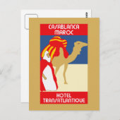  stijl 1920s Casablanca-reizen adverteren Briefkaart (Voorkant / Achterkant)