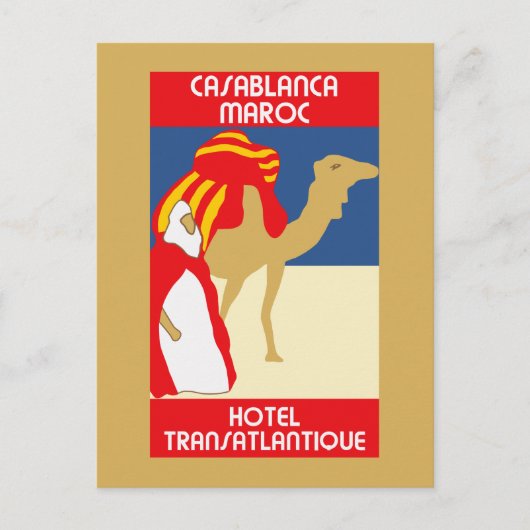  stijl 1920s Casablanca-reizen adverteren Briefkaart (Voorkant)