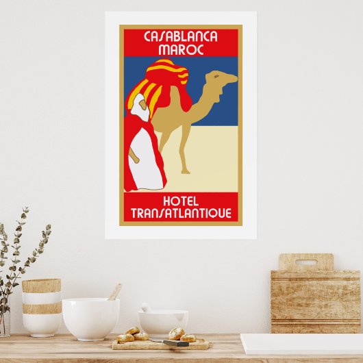  stijl 1920s Casablanca-reizen adverteren Poster (Keuken)