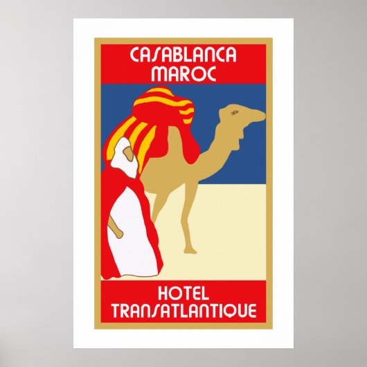  stijl 1920s Casablanca-reizen adverteren Poster (Voorkant)