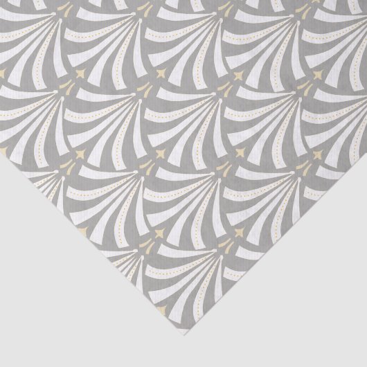 stijl 1920s deco witte palmettos tissuepapier (Detail)