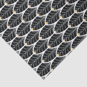 stijl 1920s Kunst Deco Black Palmetto Leaves Tissuepapier (Detail)