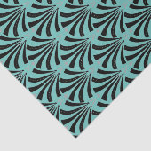 stijl 1920s Kunstdeco zwarte & Blauwgroen ventila Tissuepapier (Detail)