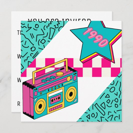 stijl 1990 Stereo Kaart (Voorkant / Achterkant)