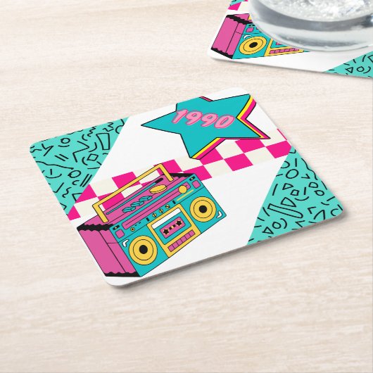  stijl 1990 Stereo Kartonnen Onderzetters (Schuin)