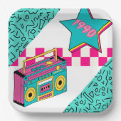  stijl 1990 Stereo Papieren Bordje (Voorkant)