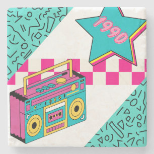 stijl 1990 Stereo Stenen Onderzetter