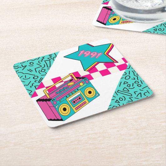  stijl 1991 Stereo Kartonnen Onderzetters (Schuin)