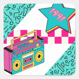  stijl 1991 Stereo Vierkante Sticker