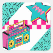  stijl 1994 Stereo Vierkante Sticker (Voorkant)