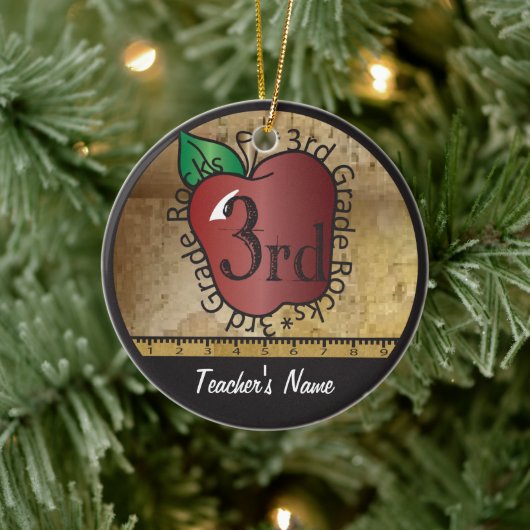 stijl 3e klas van de leraar | Chalkboard Keramisch Ornament (Boom)