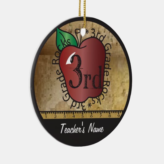  stijl 3e klas van de leraar | Chalkboard Keramisch Ornament (Rechts)