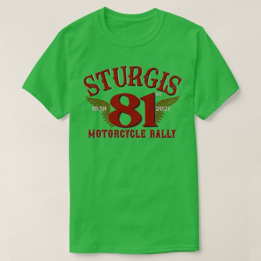stijl 81ste Sturgis South Dakota Motorcycle T-shirt (Design voorkant)