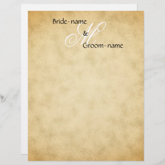 stijl aangepast huwelijksmonogram (Voorkant / Achterkant)