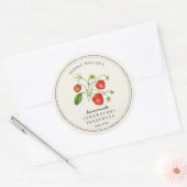  stijl Aardbei op gebroken witte jam pot Ronde Sticker (Envelop)