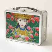  Stijl Abstract Aziatisch meisje met bloemen (Voorkant)