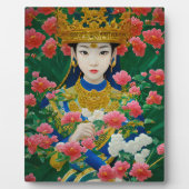  Stijl Abstract Aziatisch meisje met bloemen Fotoplaat (Voorkant)