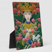  Stijl Abstract Aziatisch meisje met bloemen Fotoplaat (Zijkant)