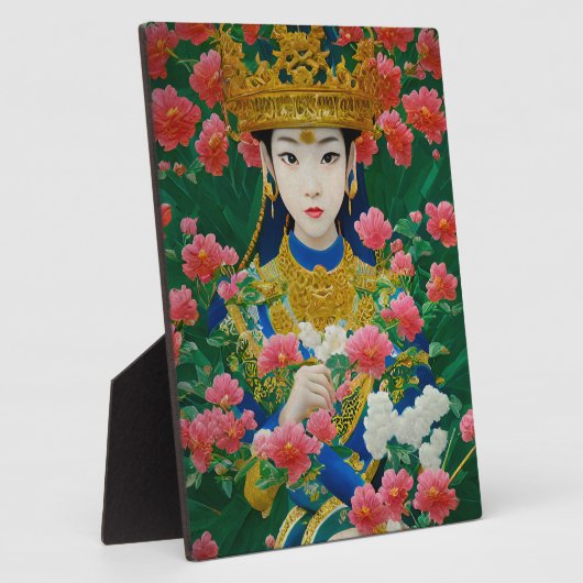  Stijl Abstract Aziatisch meisje met bloemen Fotoplaat (Zijkant)